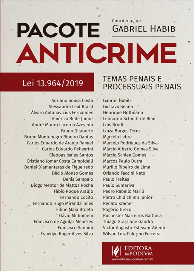Capa do livro Pacote Anticrime – Lei nº 13.964/2019: temas penais e processuais penais (Juspodivm)