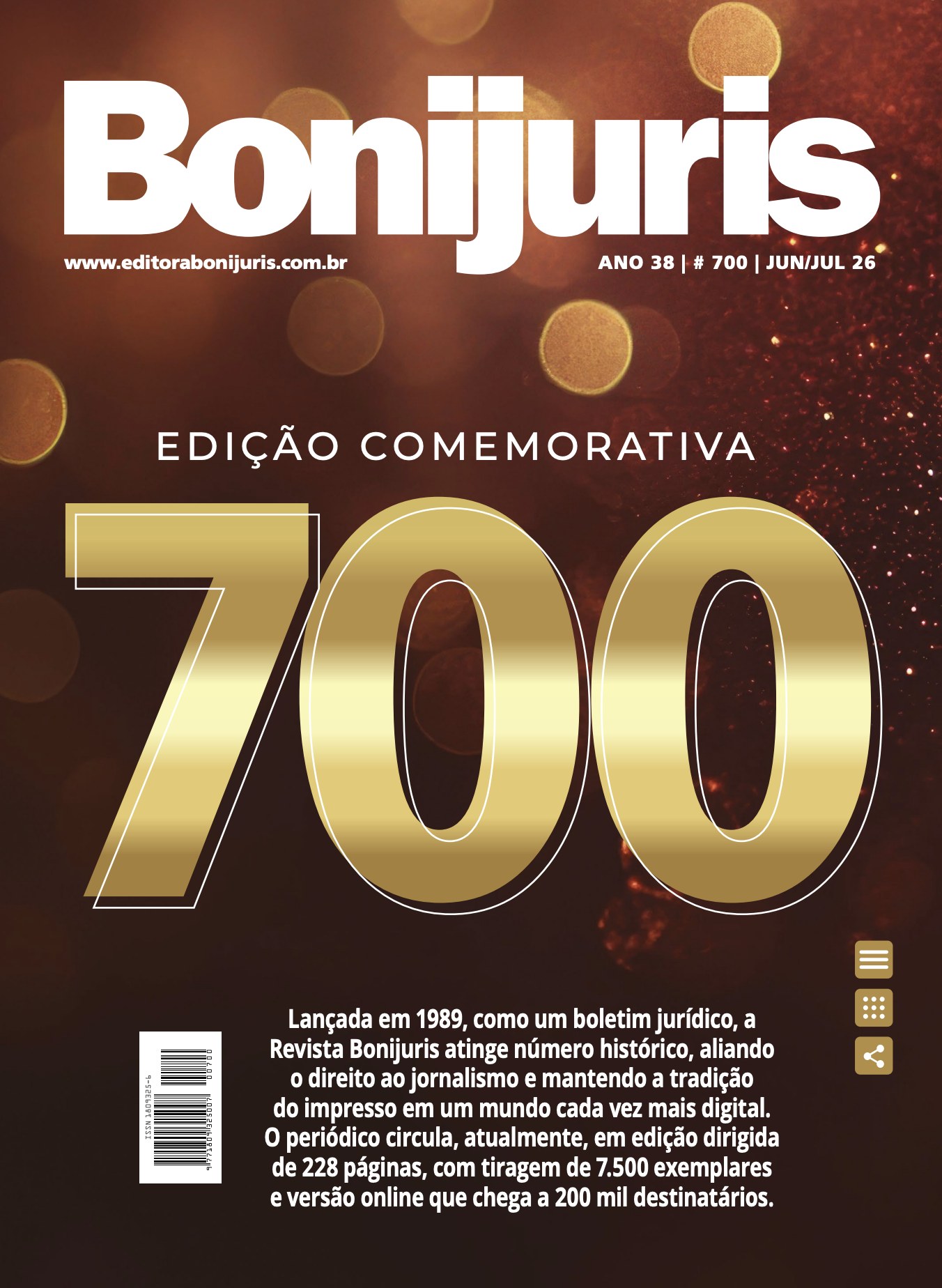 Capa da Revista Bonijuris, edição comemorativa 700, junho e julho de 2026